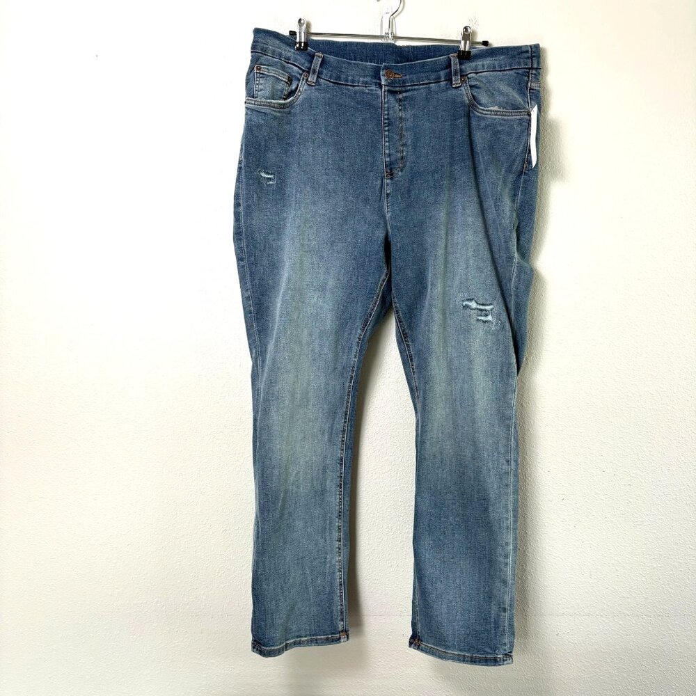 Denim & Co Canyon Retreat Pull On Denim Jean Size 24W Blue Stretch A520631 NWT